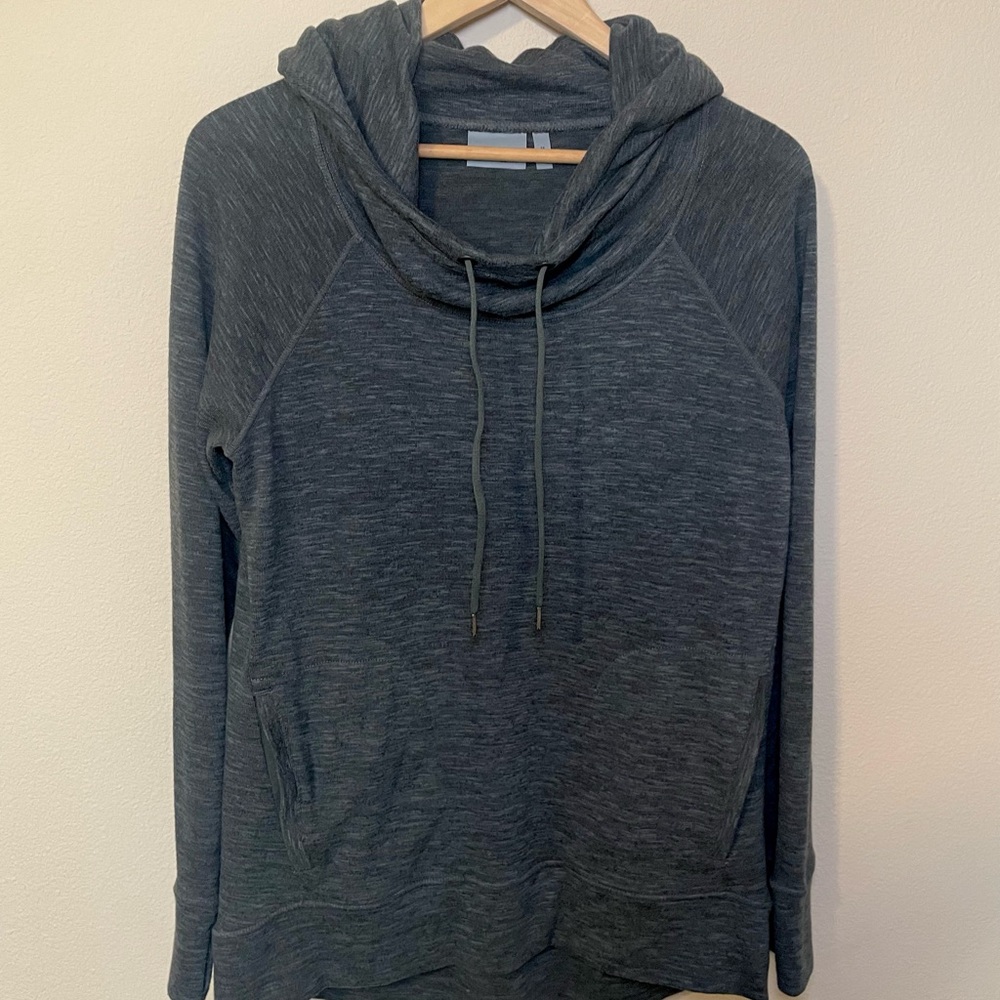 Athleta Heather Gray Cowl Neck Top